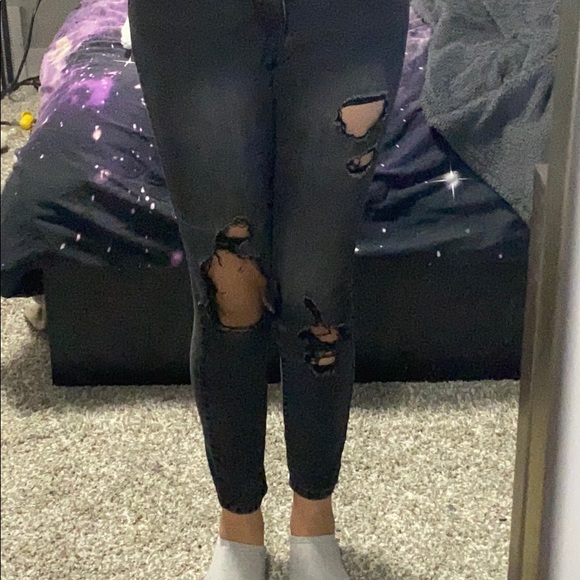 High waisted ash grey ripped jeans - Picture 4 of 4